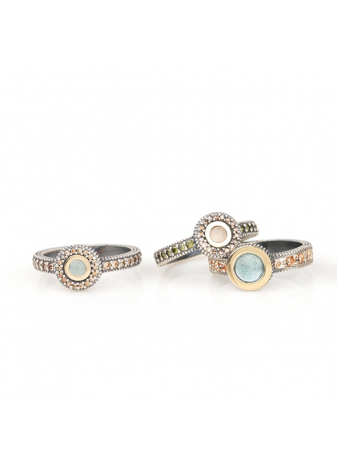Anillo SUNFIELD GORBEIA plata y semipreciosas
