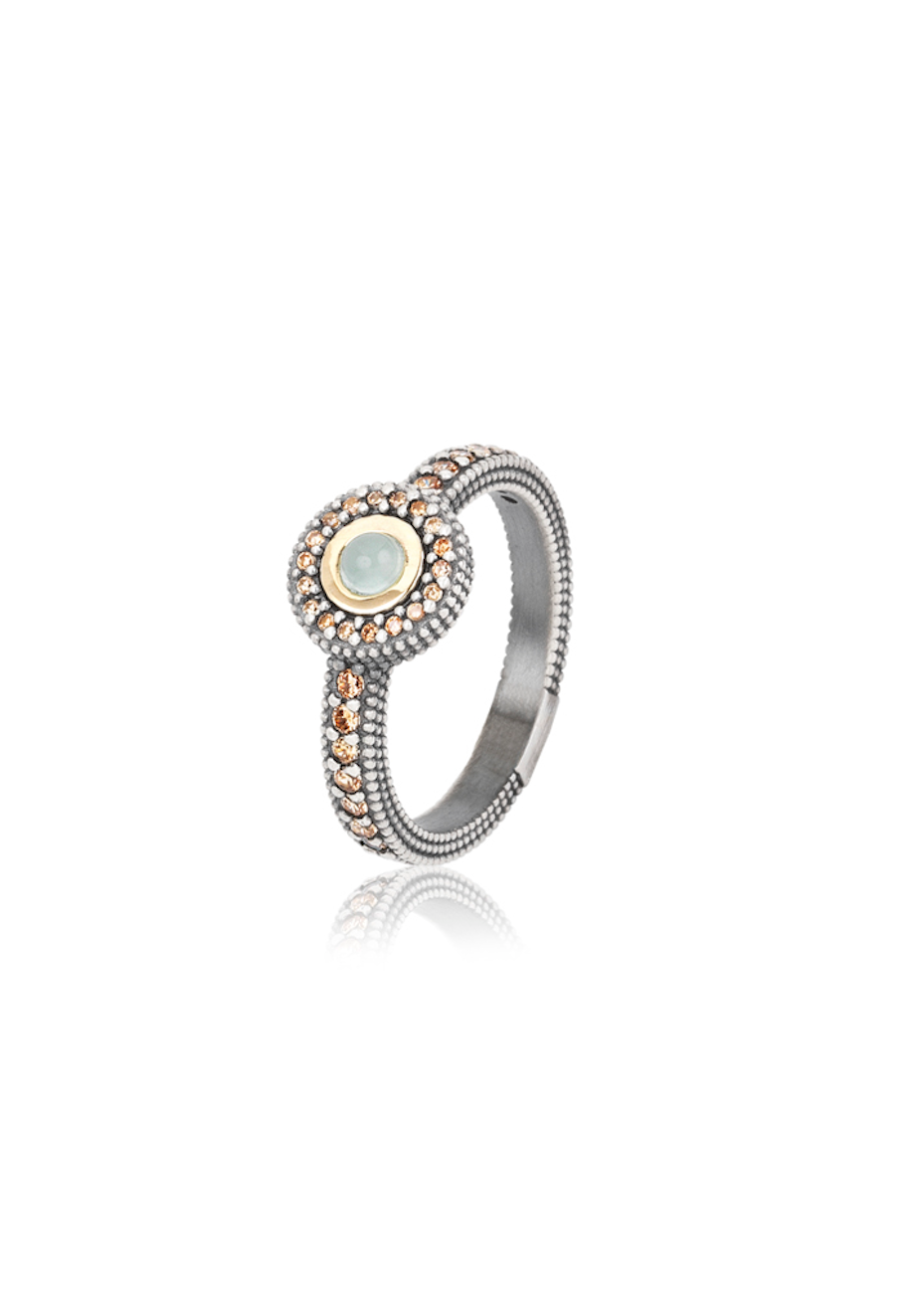 Anillo SUNFIELD GORBEIA plata y semipreciosas