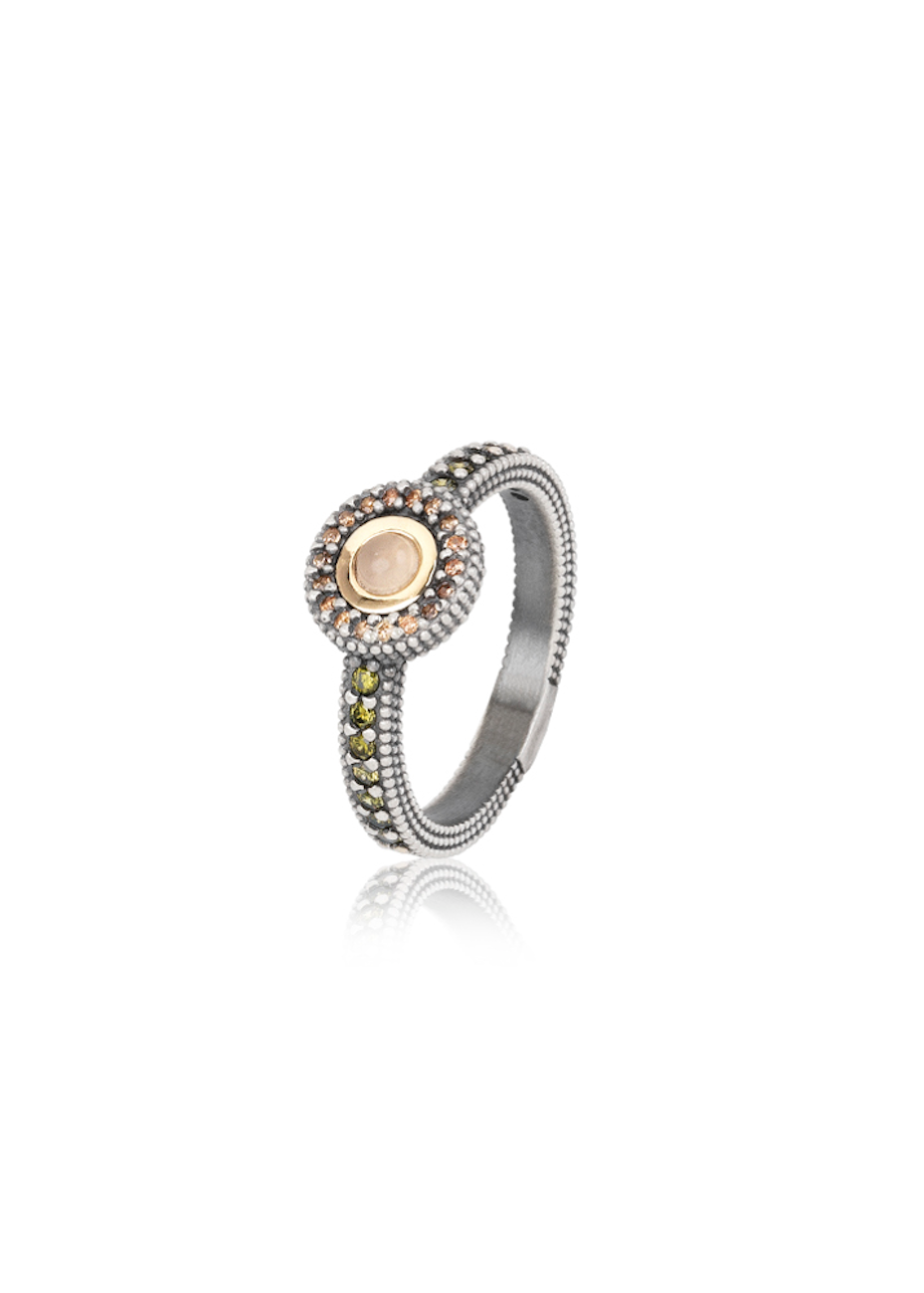 Anillo SUNFIELD GORBEIA plata y semipreciosas