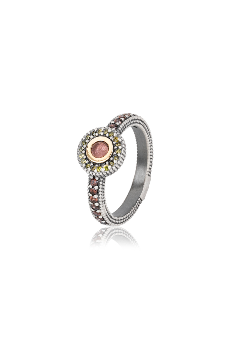 Anillo SUNFIELD GORBEIA plata y semipreciosas