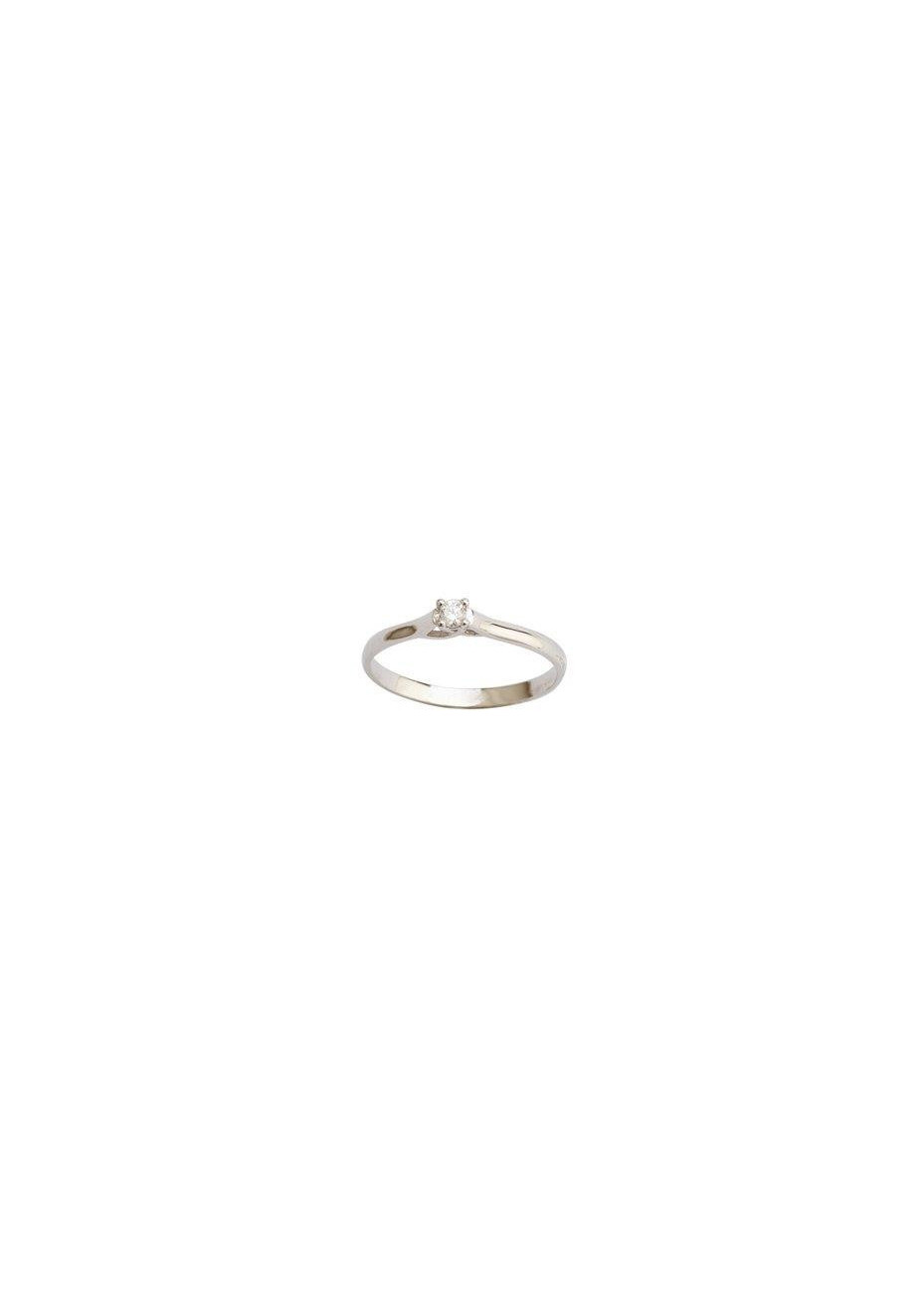 Solitario oro blanco y diamante