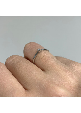 Solitario oro blanco y diamante