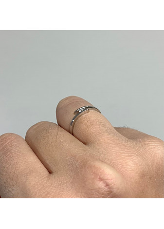 Solitario oro blanco y diamante