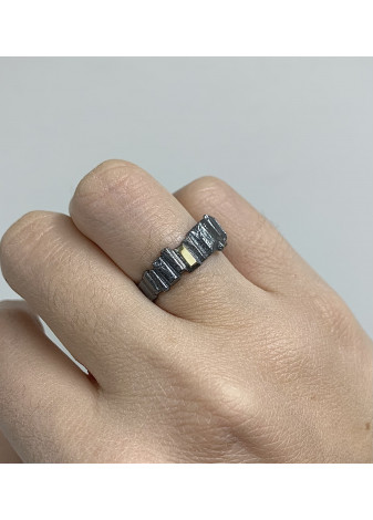 Anillo MSMAN plata y oro