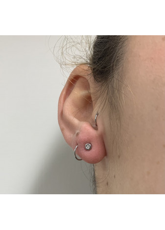 Pendientes desmontables, perla, oro blanco y diamantes