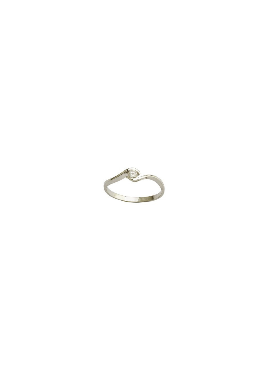 Solitario oro blanco y diamante
