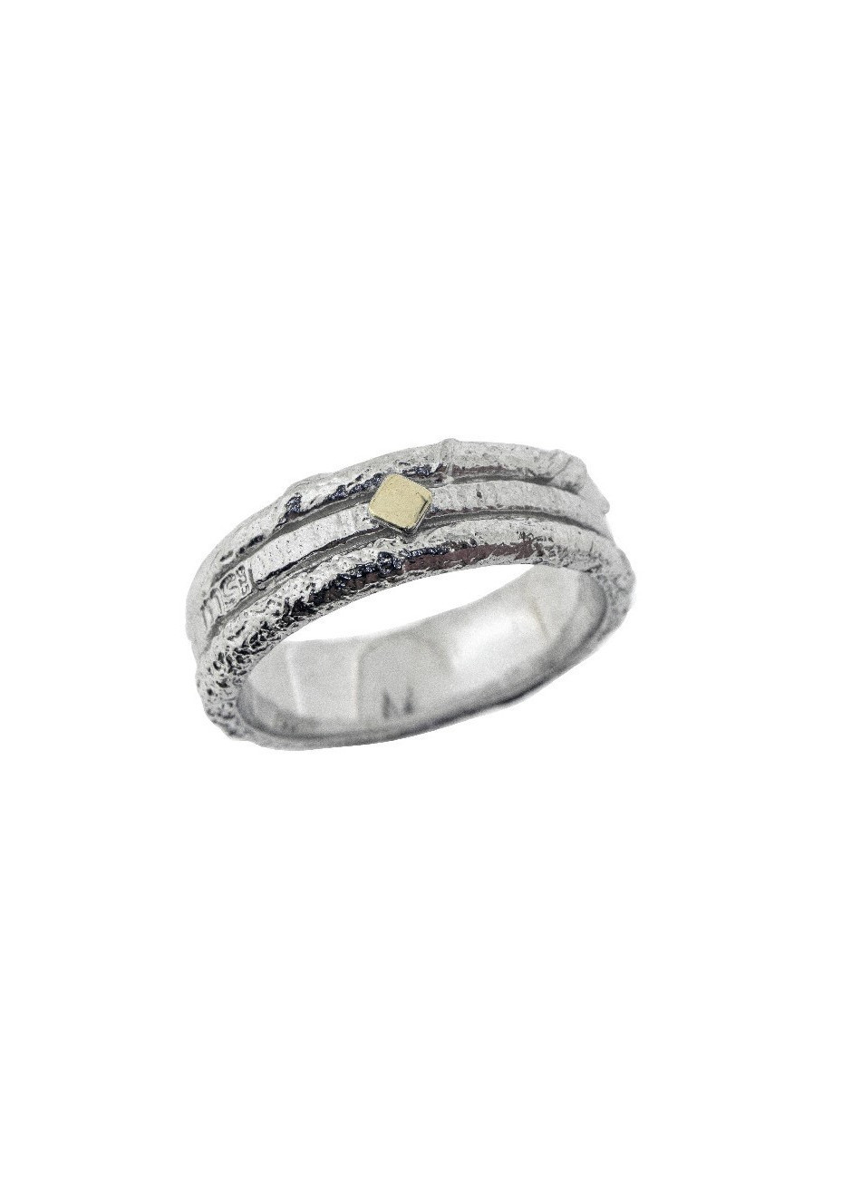 Anillo MSMAN plata y oro