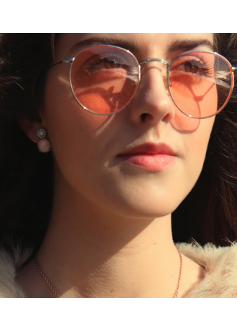 Pendientes SUNFIELD plata, cuarzo rosa y calcedonia