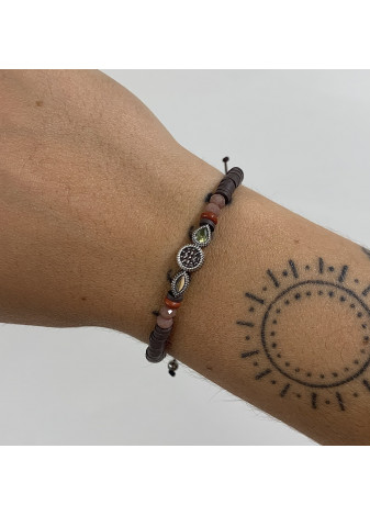 Pulsera SUNFIELD oro, plata y semipreciosas