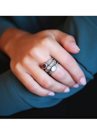 Anillo SUNFIELD plata y semipreciosas