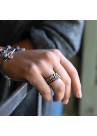 Anillo SUNFIELD plata y semipreciosas