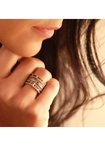 Anillo SUNFIELD plata y semipreciosas