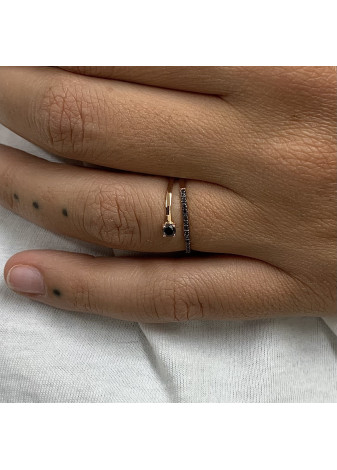 Anillo NOMAD oro rosa y diamantes negros