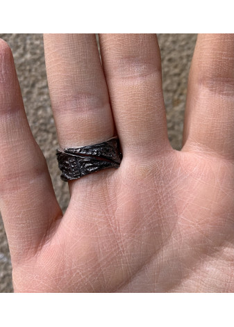 Anillo plata, oro y perla barroca