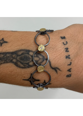 Pulsera plata, oro y diamantes