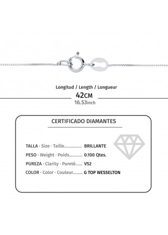 Colgante de oro blanco y diamante