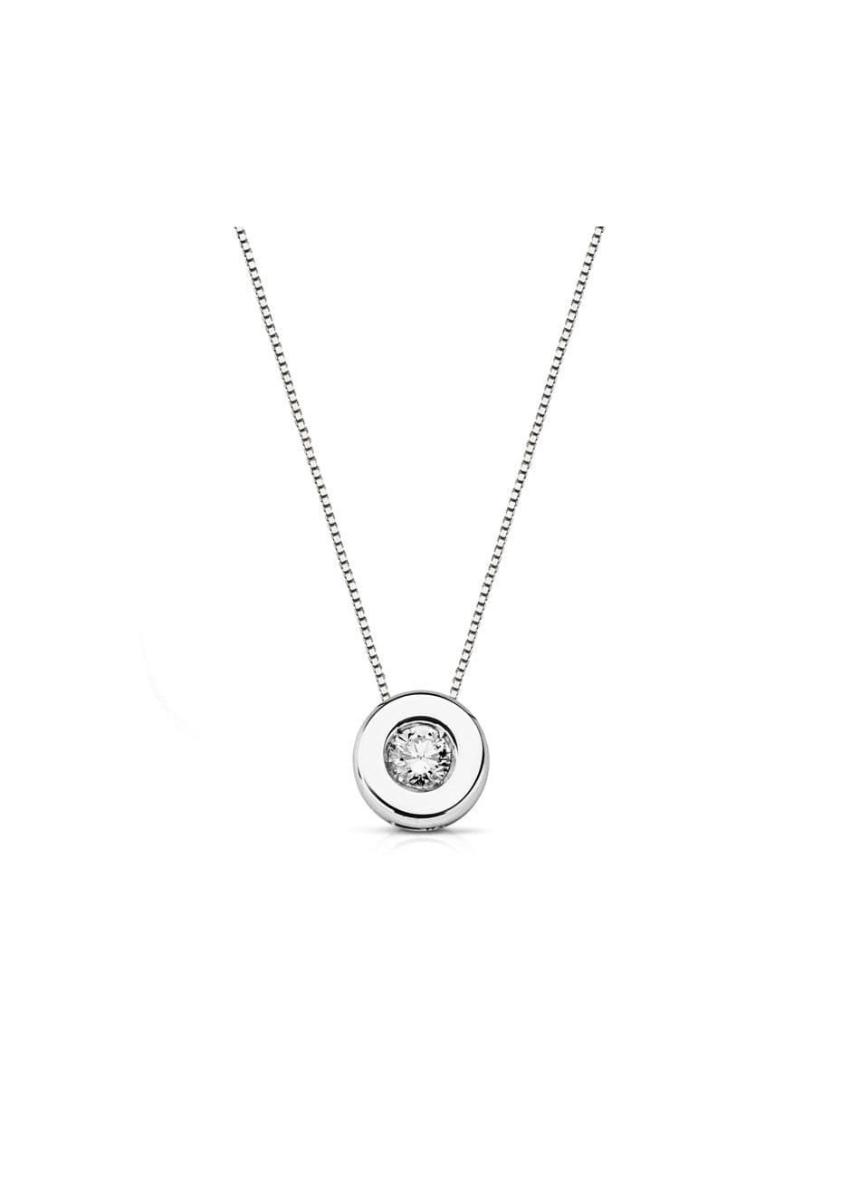 Colgante de oro blanco y diamante