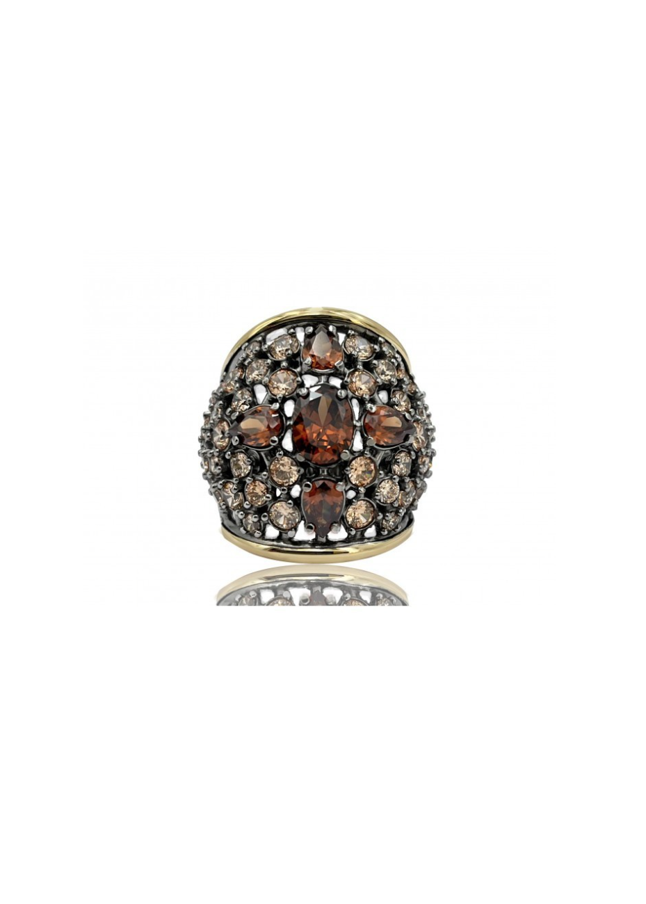 Anillo SHEREZADE plata, oro y semipreciosas