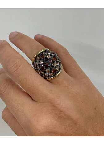 Anillo SHEREZADE plata, oro y semipreciosas