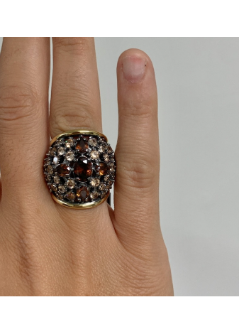 Anillo SHEREZADE plata, oro y semipreciosas