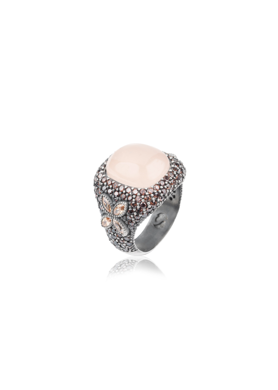Anillo SUNFIELD cuarzo rosa