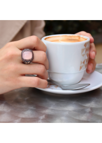 Anillo SUNFIELD cuarzo rosa