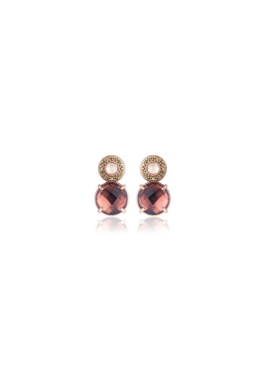 Pendientes SUNFIELD plata rosa y turmalina