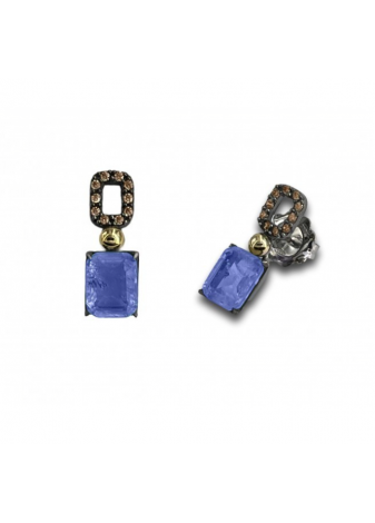 Pendientes WINDOWS plata, oro y semipreciosas