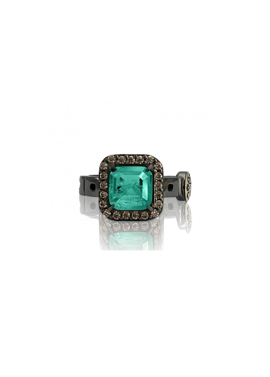 Anillo WINDOWS plata, oro y semipreciosas