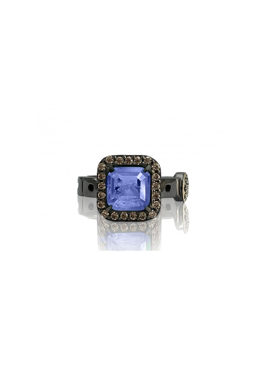 Anillo WINDOWS plata, oro y semipreciosas