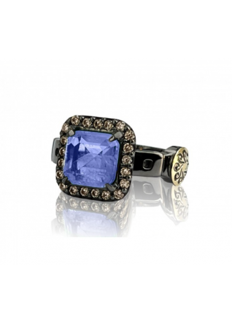 Anillo WINDOWS plata, oro y semipreciosas