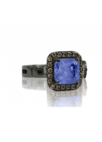 Anillo WINDOWS plata, oro y semipreciosas
