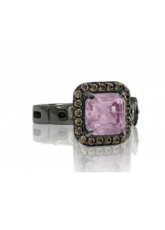 Anillo WINDOWS plata, oro y semipreciosas