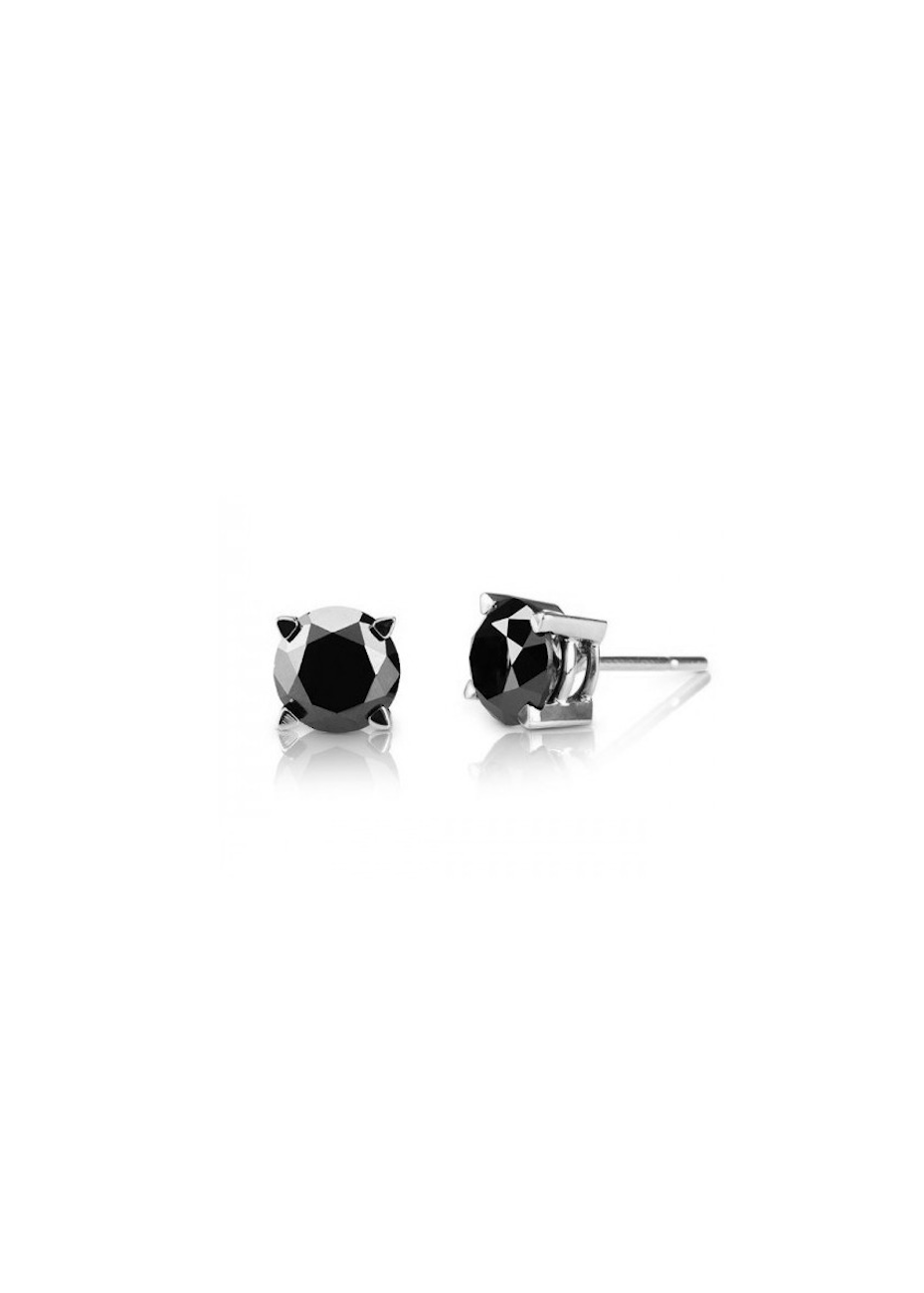 Pendientes oro blanco y diamantes negros