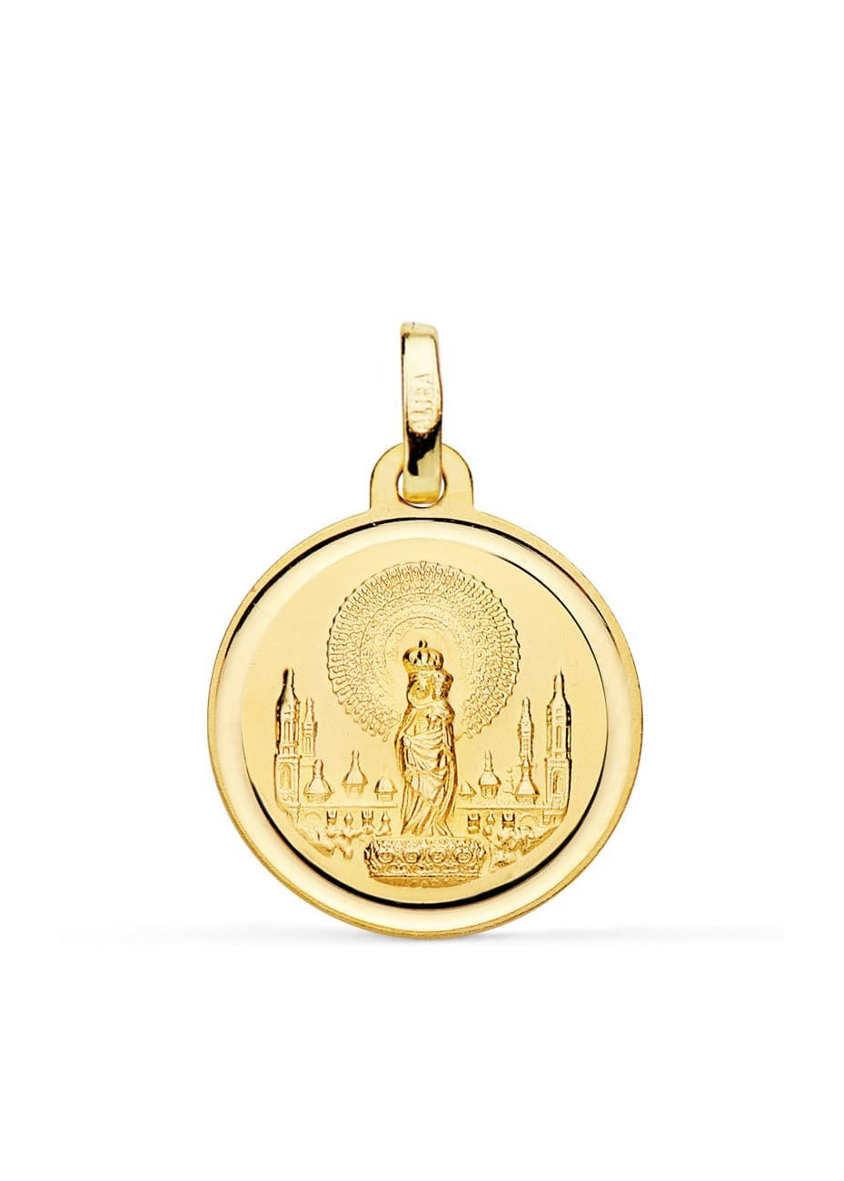 Medalla oro bisel Virgen del Pilar 18MM