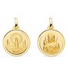 Medalla oro bisel Virgen del Pilar/Sagrado corazón 18mm