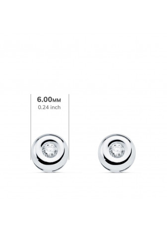 Pendientes oro blanco y diamantes 0,10