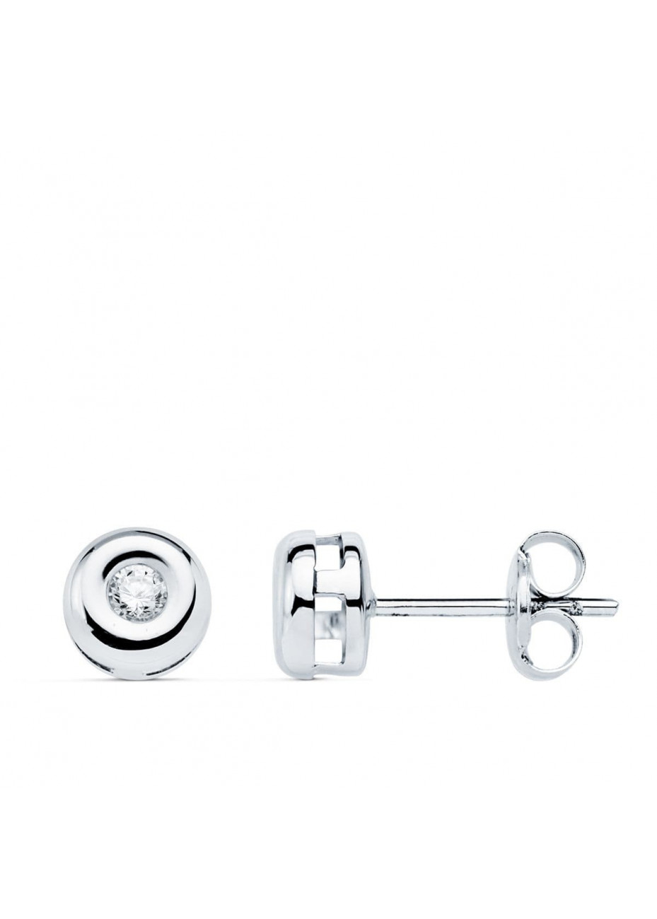 Pendientes oro blanco y diamantes 0,10