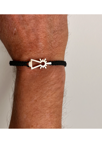 Pulsera Virgen macramé negro
