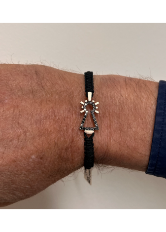 Pulsera Virgen del Pilar, brillantes negros