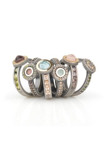 Anillo SUNFIELD GORBEIA plata y semipreciosas