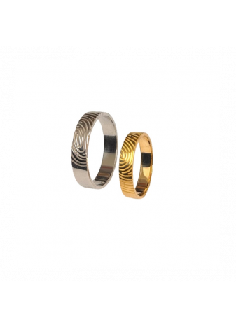 Alianzas huella dactilar oro plana