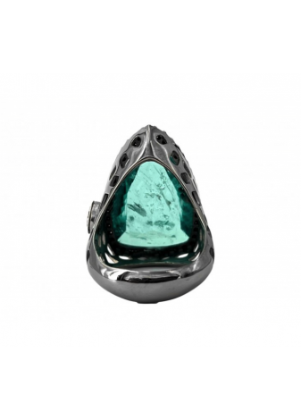 Anillo plata, oro y semipreciosas