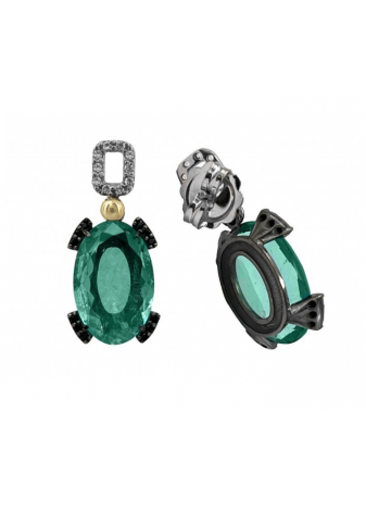 Pendientes plata, oro y semipreciosas