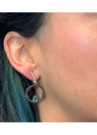 Pendientes plata, oro y semipreciosas