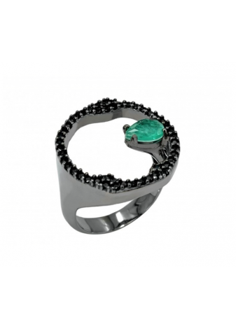 Anillo plata, oro y semipreciosas