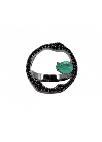 Anillo plata, oro y semipreciosas