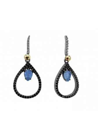 Pendientes plata, oro y semipreciosas