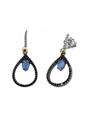 Pendientes plata, oro y semipreciosas