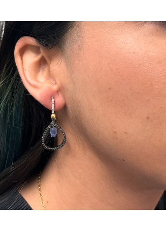 Pendientes plata, oro y semipreciosas